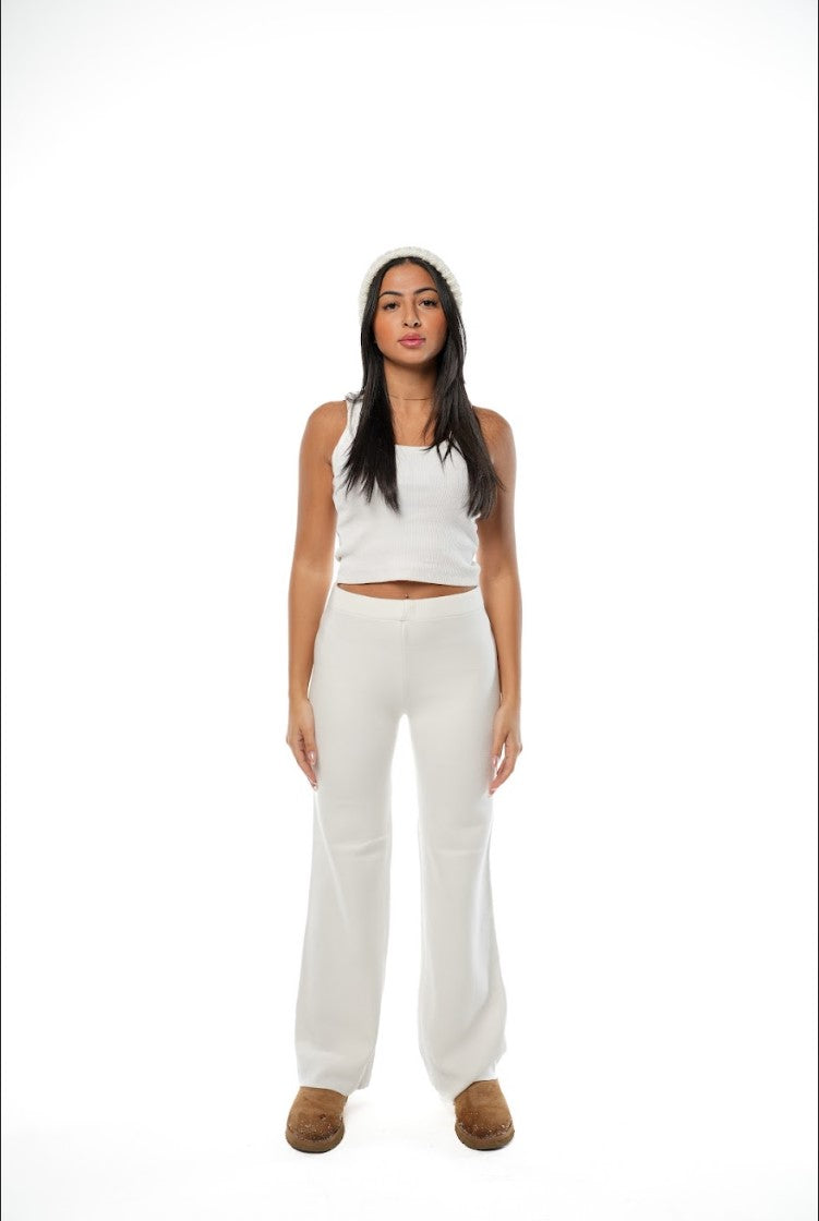 Cream Knitted Pants