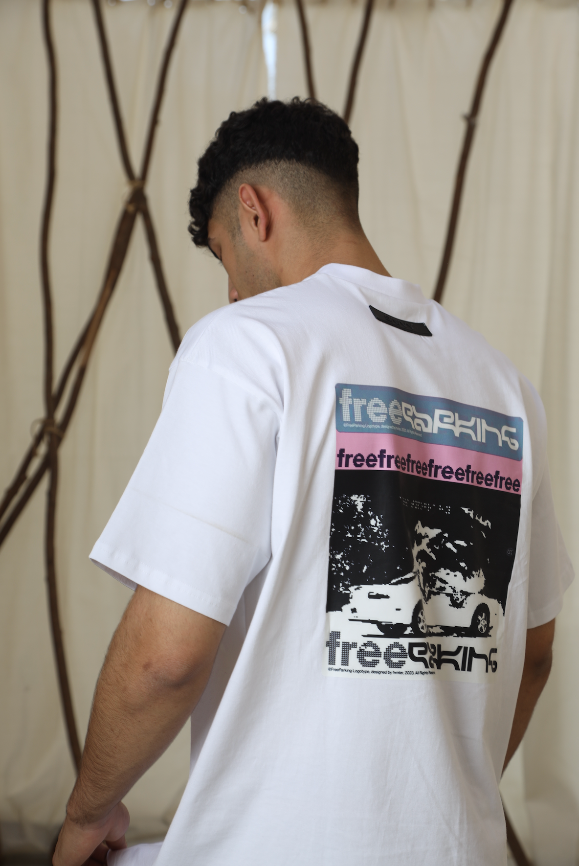 'FREE PARKING' White T-Shirt