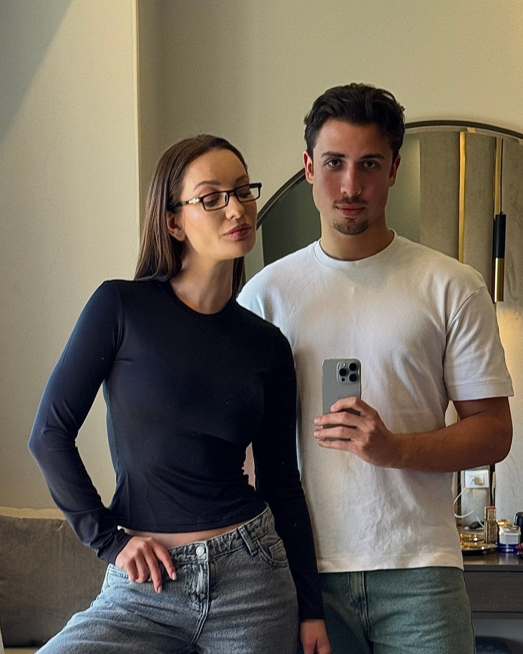 Black long sleeve basic top