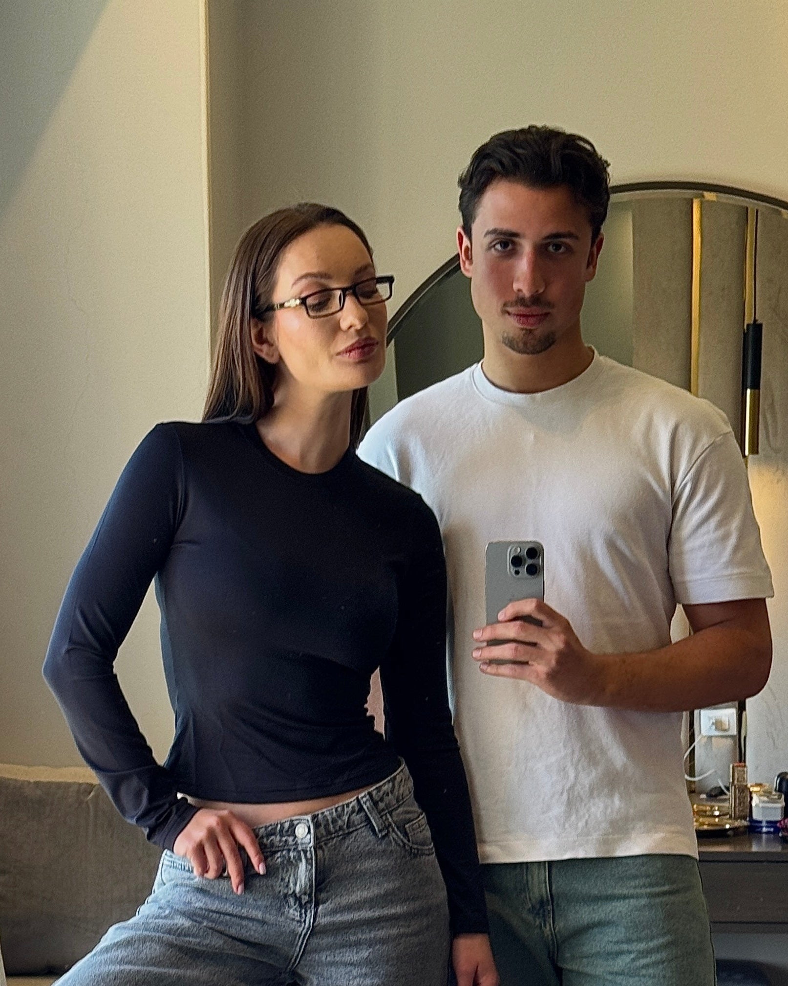 Black long sleeve basic top