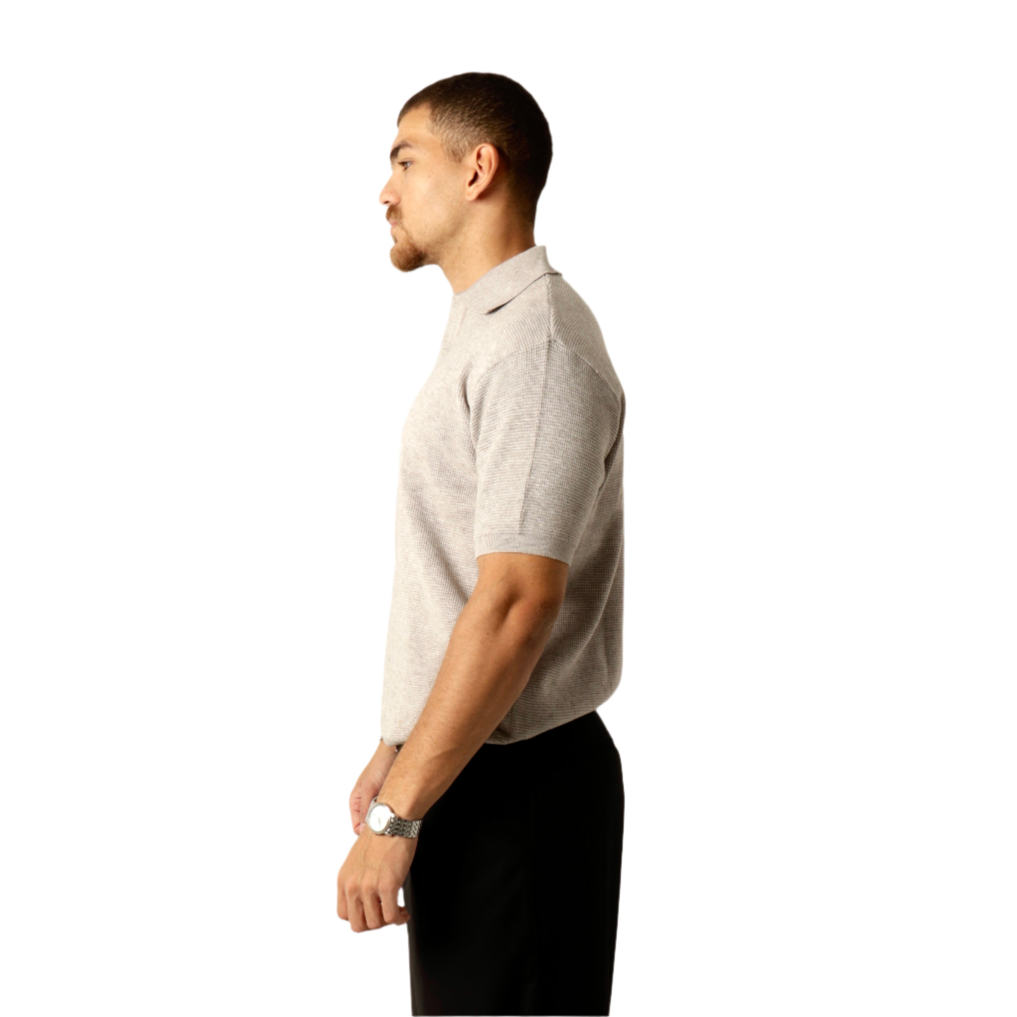 GREY KNITTED T-SHIRT