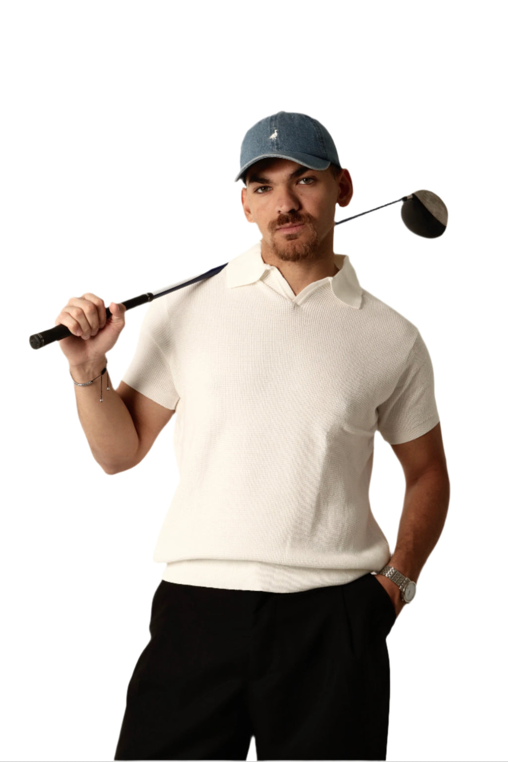 WHITE KNITTED T-SHIRT