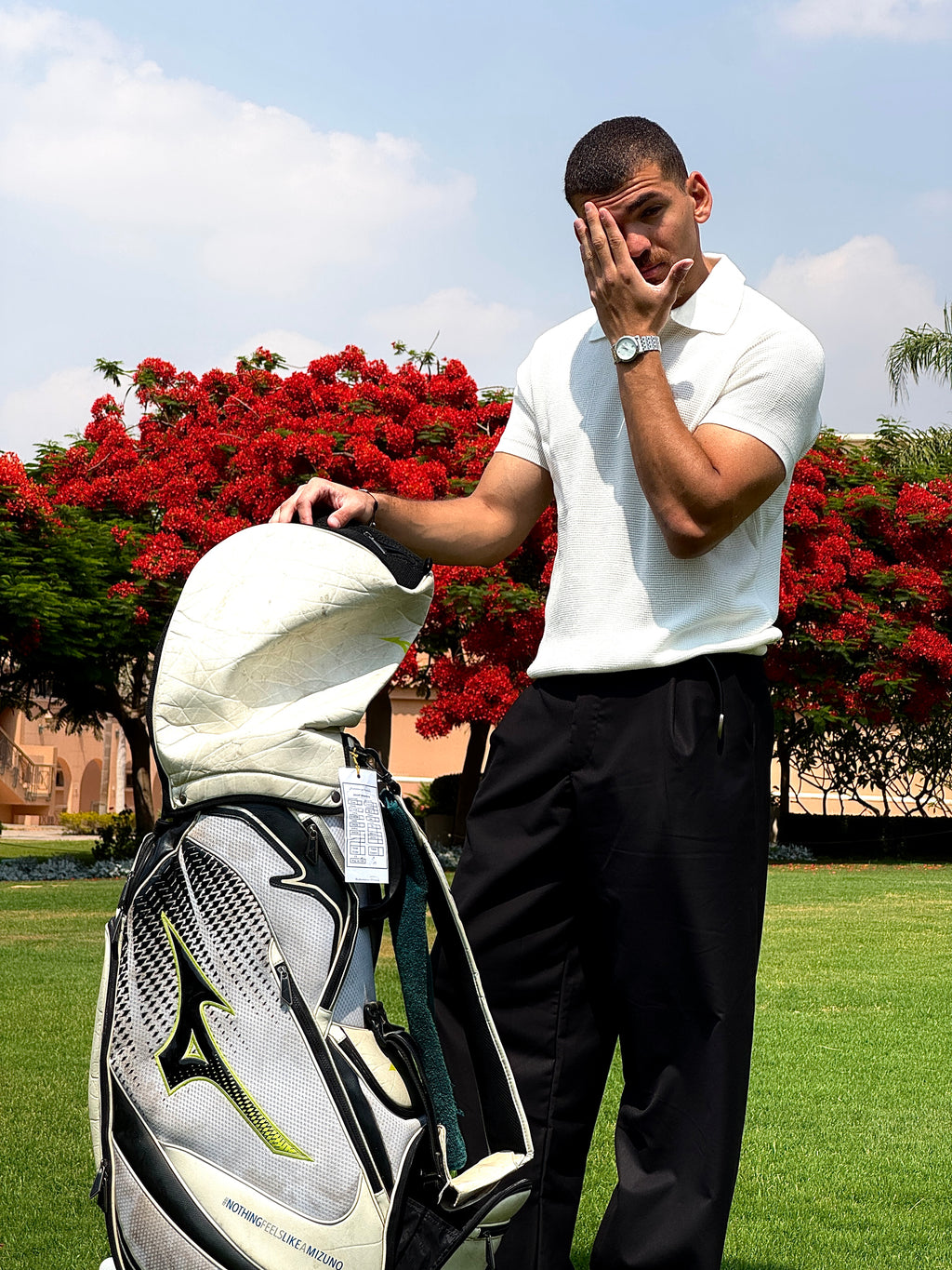 WHITE KNITTED T-SHIRT