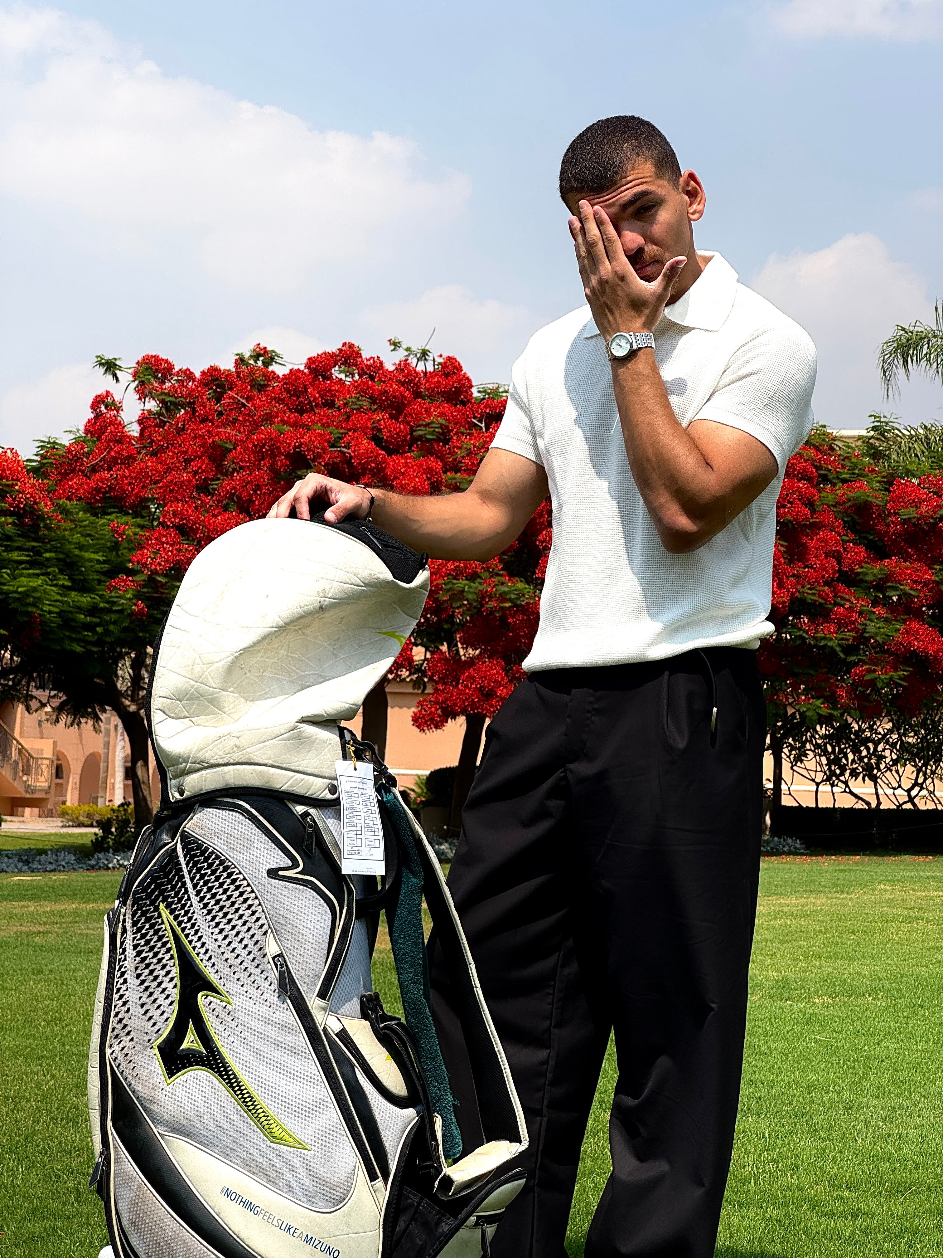 WHITE KNITTED T-SHIRT