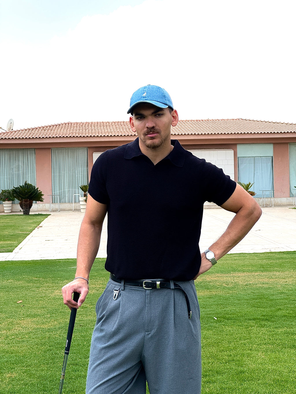 BLACK KNITTED T-SHIRT