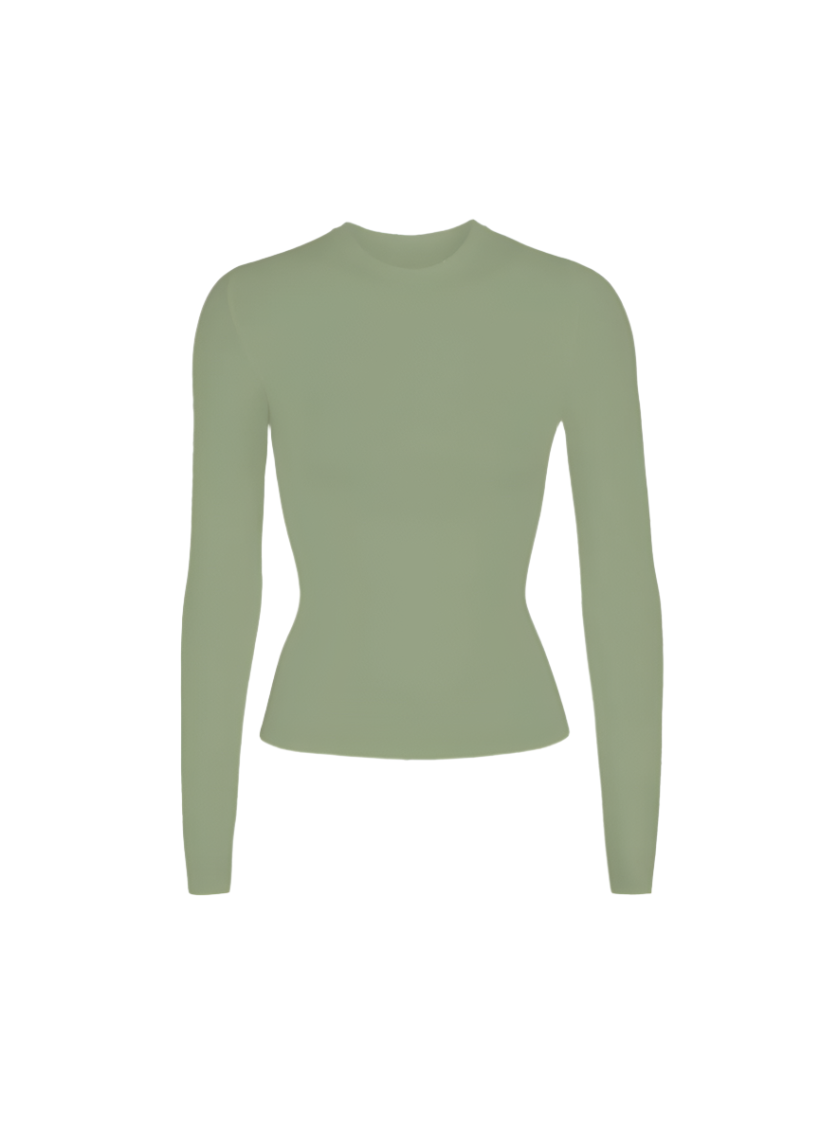 Pistachio long sleeve basic top